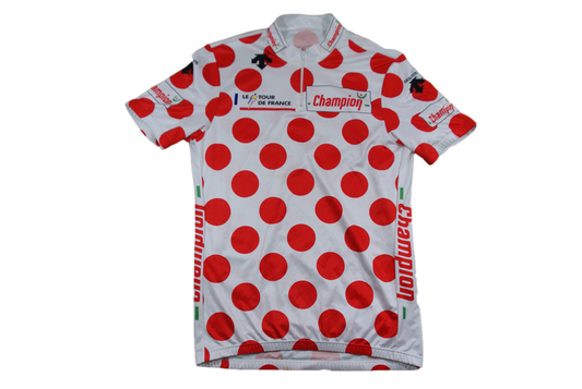 Maillot à pois cyclisme vintage Champion Descente Tour de France