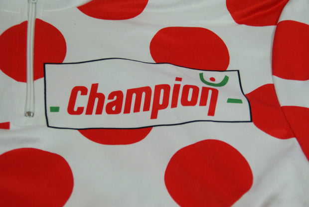 Maillot à pois cyclisme vintage Champion Descente Tour de France