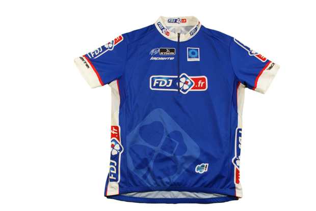 Maillot cyclisme vintage Française des Jeux Lapierre UCI Le bleuet de France b'Twin