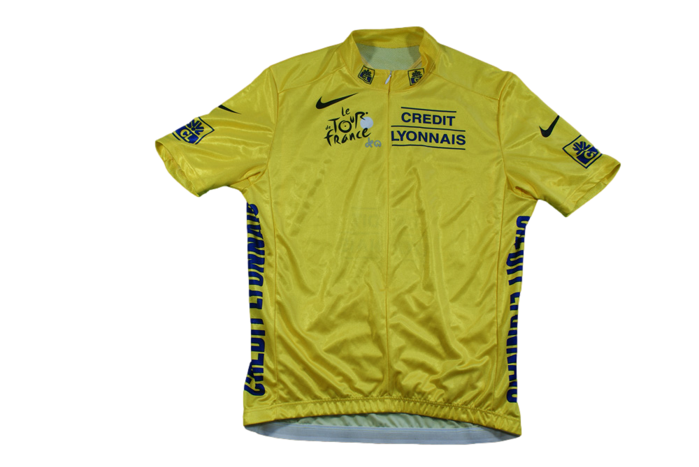 Maillot vélo rétro jaune Nike Tour de France Crédit Lyonnais
