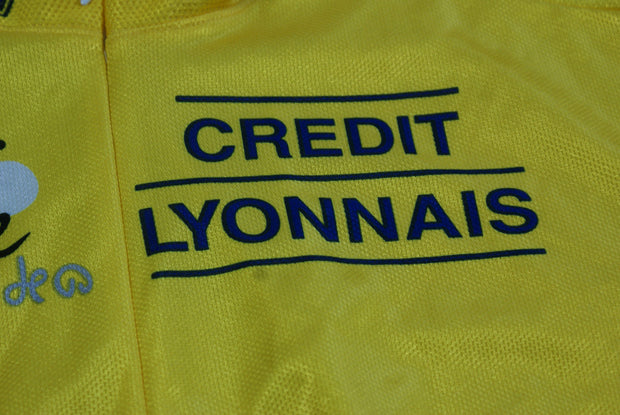 Maillot vélo rétro jaune Nike Tour de France Crédit Lyonnais