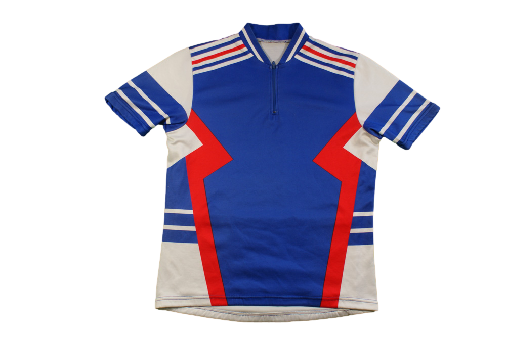 Maillot vélo vintage manches courtes bleu