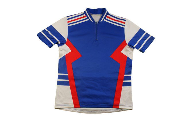 Maillot vélo vintage manches courtes bleu