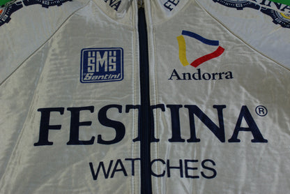 Veste cyclisme vintage Santini Andorra Festina