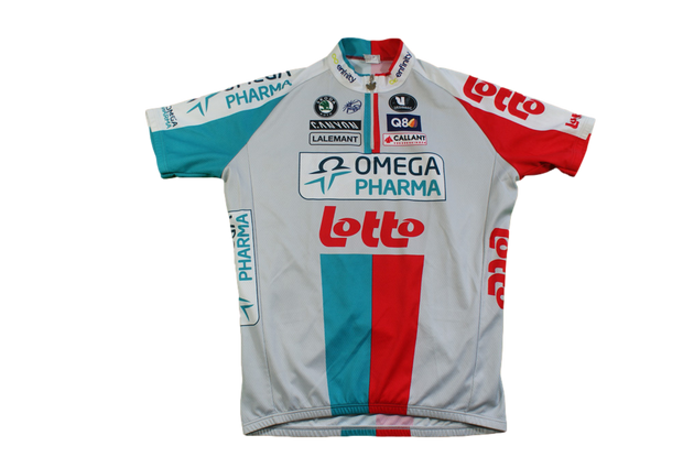 Maillot vélo vintage Omega Pharma Lotto Vermarc UCI Skoda