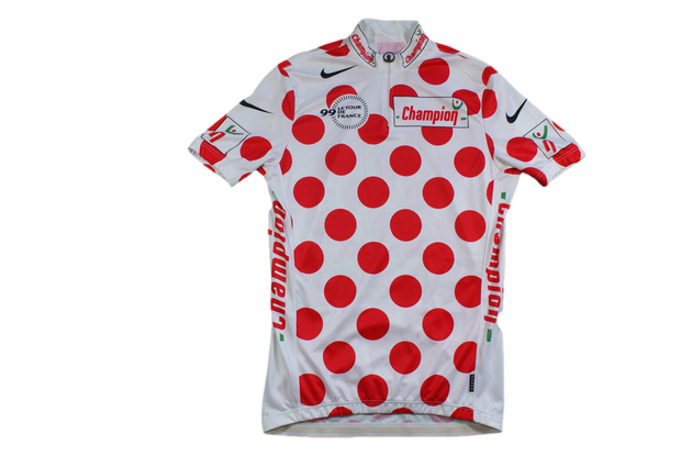 Maillot vélo rétro à pois Nike Champion Tour de France 1999