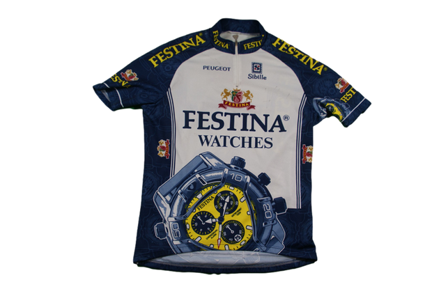 Maillot cyclisme vintage Festina Peugeot Sibille