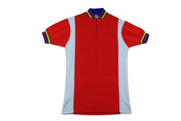 Maillot vélo rétro manches courtes rouge